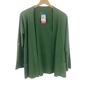 Fresh Produce Green Open Front Skipper Cardigan Knit NWT
